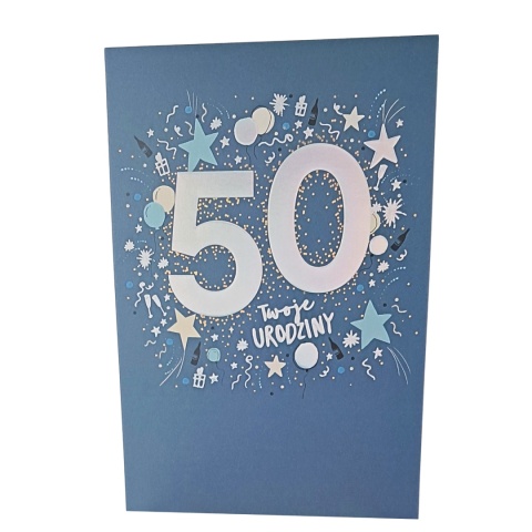 3578 KARTKA Z ŻYCZENIAMI NA 50 URODZINY DLA MĘŻCZYZNY