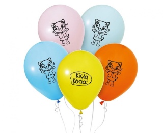 BALONY LATEKSOWE KICIA KOCIA 30cm 5sztuk KOLOROWE BALONY Z BAJKI