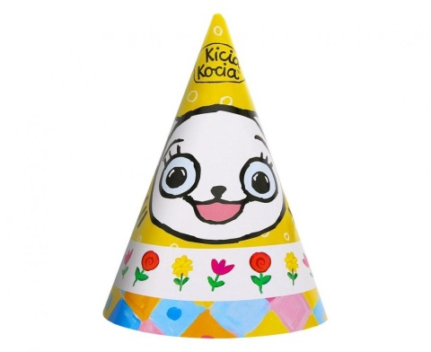 PAPIEROWE CZAPECZKI KICIA KOCIA 6sztuk CZAPECZKI URODZINOWE