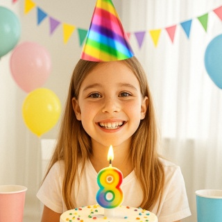 PAPIEROWE CZAPECZKI TĘCZOWE 6sztuk CZAPECZKI URODZINOWE