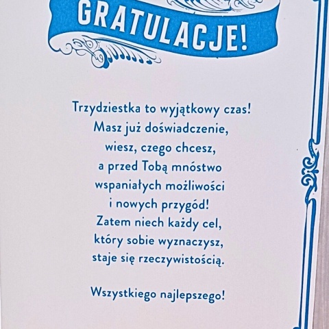 kartka z życzeniami na 30 urodziny