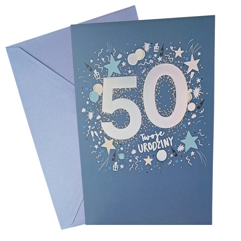 3578 KARTKA Z ŻYCZENIAMI NA 50 URODZINY DLA MĘŻCZYZNY
