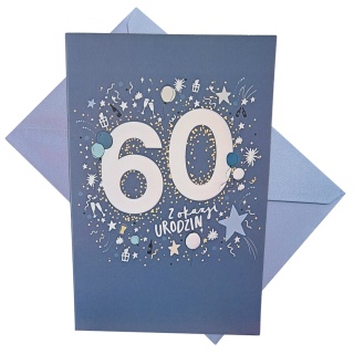 3585 KARTKA Z ŻYCZENIAMI NA 60 URODZINY DLA MĘŻCZYZNY