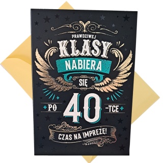 7585 KARTKA Z ŻYCZENIAMI NA 40 URODZINY DLA MĘŻCZYZNY