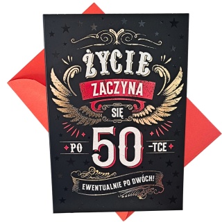 7592 KARTKA Z ŻYCZENIAMI NA 50 URODZINY DLA MĘŻCZYZNY