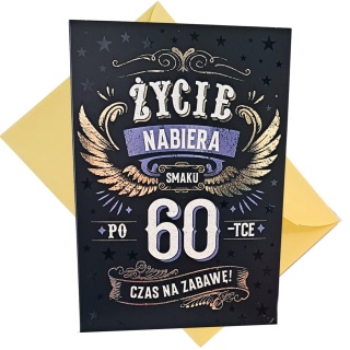 7608 KARTKA Z ŻYCZENIAMI NA 60 URODZINY DLA MĘŻCZYZNY