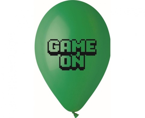 BALONY LATEKSOWE GAME ON 30cm 5sztuk ZIELONE BALONY DLA GRACZY