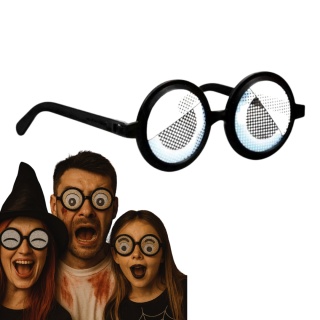OKULARY OCZAKI ZABAWNY GADŹET 1szt. WZÓR LOSOWY PRZEBRANIE NA HALLOWEEN