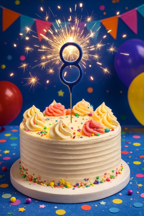 ZIMNY OGIEŃ CYFRA 1 NIEBIESKA 1szt. DEKORACJA TORTU