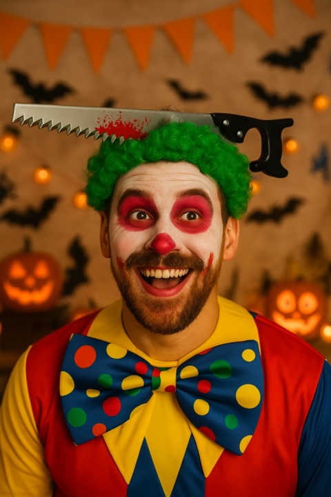 OPASKA PIŁA W GŁOWIE PRZEBRANIE NA HALLOWEEN