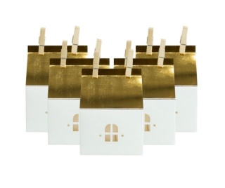 PUDEŁECZKA NA UPOMINKI PAPIEROWE DOMKI 5szt. KALENDARZ ADWENTOWY