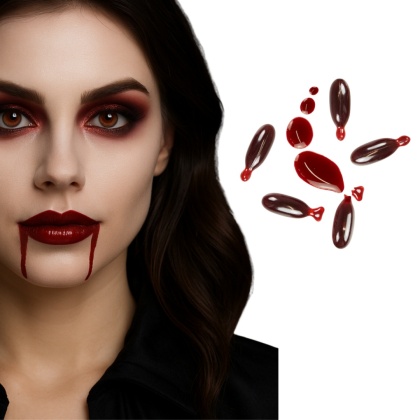 SZTUCZNA KREW W KAPSUŁKACH 5szt. KREW NA HALLOWEEN