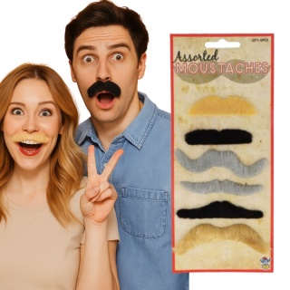 SZTUCZNE WĄSY SAMOPRZYLEPNE 6szt. PRZEBRANIE WĄSY