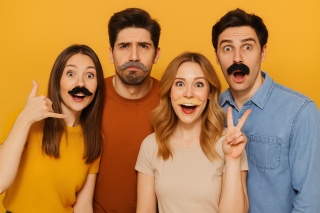 SZTUCZNE WĄSY SAMOPRZYLEPNE 6szt. PRZEBRANIE WĄSY