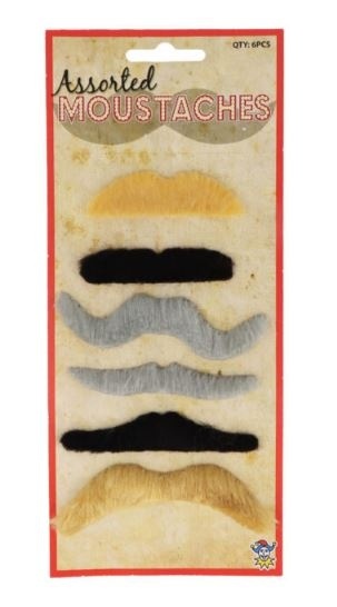 SZTUCZNE WĄSY SAMOPRZYLEPNE 6szt. PRZEBRANIE WĄSY