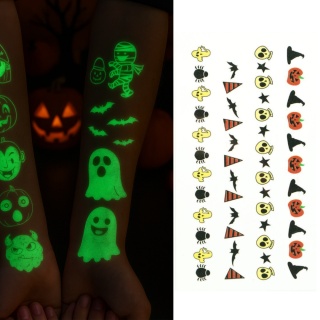 TATUAŻE NA HALLOWEEN ŚWIECĄCE W CIEMNOŚCI 1 arkusz
