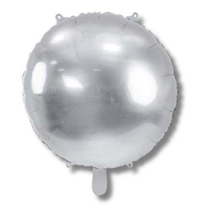 BALON FOLIOWY PASTYLKA SREBRNY OKRĄGŁY 59cm SREBRNY BALON