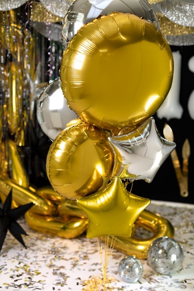 BALON FOLIOWY PASTYLKA ZŁOTY OKRĄGŁY 59cm ZŁOTY BALON