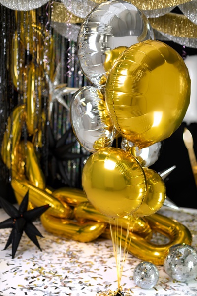 BALON FOLIOWY PASTYLKA ZŁOTY OKRĄGŁY 59cm ZŁOTY BALON