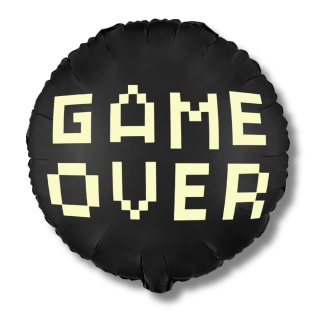 BALON FOLIOWY GAME OVER CZARNY 45cm BALON DLA GRACZA