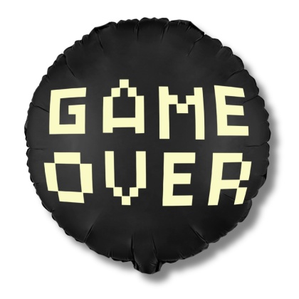 BALON FOLIOWY GAME OVER CZARNY 45cm BALON DLA GRACZA