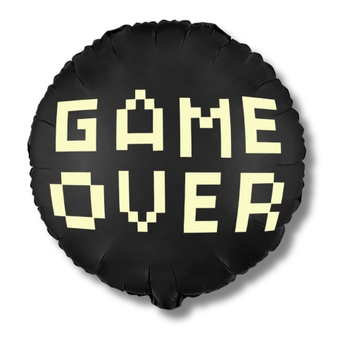 BALON FOLIOWY GAME OVER CZARNY 45cm BALON DLA GRACZA