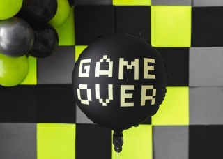 BALON FOLIOWY GAME OVER CZARNY 45cm BALON DLA GRACZA