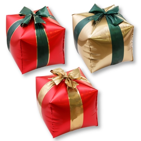 BALONY FOLIOWE PREZENTY 63cm 3szt. BALON PREZENT ŚWIĄTECZNE DEKORACJE