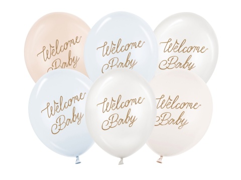 BALONY LATEKSOWE WELCOME BABY NIEBIESKIE 30cm 6szt. BALONY NA POWITANIE MALUSZKA