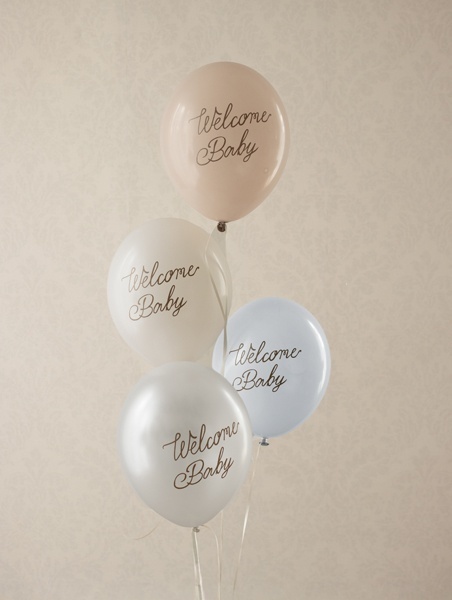 BALONY LATEKSOWE WELCOME BABY NIEBIESKIE 30cm 6szt. BALONY NA POWITANIE MALUSZKA