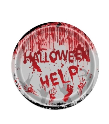 TALERZYKI PAPIEROWE NA HALLOWEEN BLOOD 6szt. TALERZYKI JEDNORAZOWE 18cm