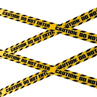 ŻÓŁTA TAŚMA CAUTION: DO NOT ENTER 230cm GADŻET NA HALLOWEEN