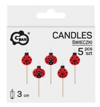 ŚWIECZKI URODZINOWE BIEDRONKI 5szt. ŚWIECZKI BIEDRONKI