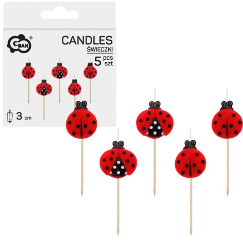 ŚWIECZKI URODZINOWE BIEDRONKI 5szt. ŚWIECZKI BIEDRONKI
