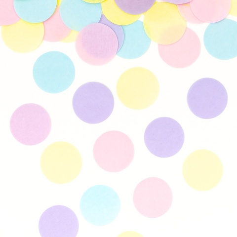 TUBA Z KONFETTI PASTELOWE KÓŁA 15cm KOLOROWE KONFETTI