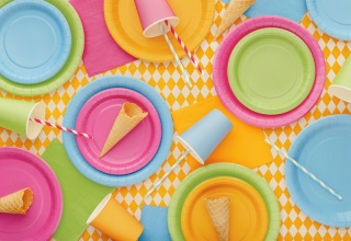 POMARAŃCZOWE SERWETKI GŁADKIE 20szt. 33x33cm SERWETKI JEDNORAZOWE FIOLETOWE