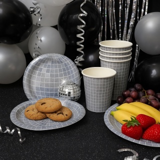 PAPIEROWE KUBECZKI KULA DISCO 6szt. KUBKI JEDNORAZOWE