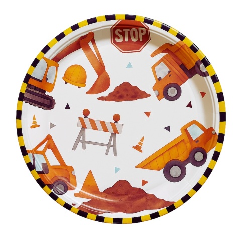 PAPIEROWE TALERZYKI NA BUDOWIE 6szt. TALERZYKI JEDNORAZOWE 18cm