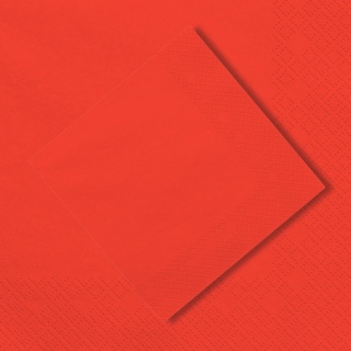 CZERWONE SERWETKI GŁADKIE 20szt. 33x33cm CZERWONE SERWETKI DEKORACJA STOŁU