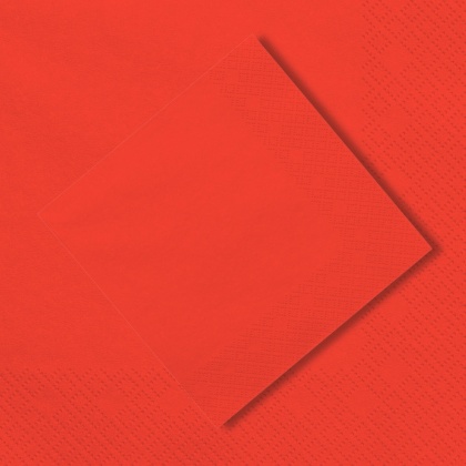 CZERWONE SERWETKI GŁADKIE 20szt. 33x33cm CZERWONE SERWETKI DEKORACJA STOŁU