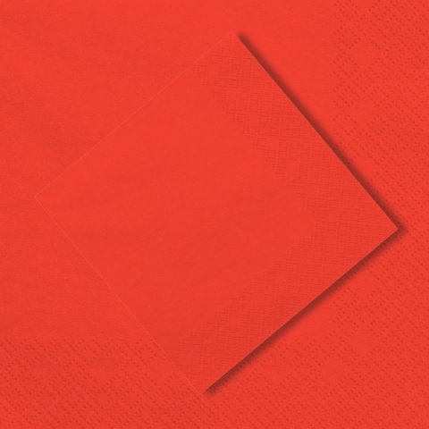 CZERWONE SERWETKI GŁADKIE 20szt. 33x33cm CZERWONE SERWETKI DEKORACJA STOŁU