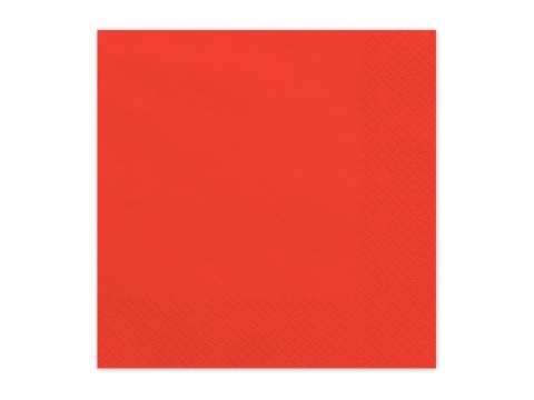 CZERWONE SERWETKI GŁADKIE 20szt. 33x33cm CZERWONE SERWETKI DEKORACJA STOŁU