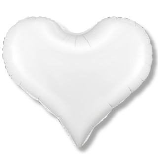 BALON FOLIOWY BIAŁE SERCE 75cm BALON SERCE BIAŁE SATYNA