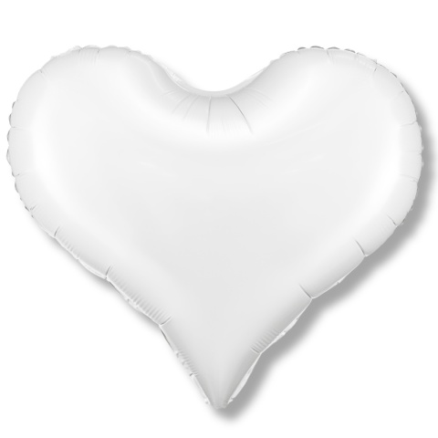 BALON FOLIOWY BIAŁE SERCE 75cm BALON SERCE BIAŁE SATYNA