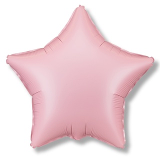 BALON FOLIOWY PASTELOWA RÓŻOWA GWIAZDKA 48cm MATOWA
