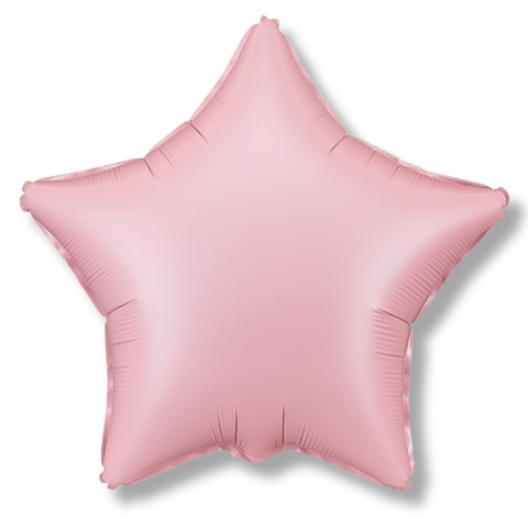 BALON FOLIOWY PASTELOWA RÓŻOWA GWIAZDKA 48cm MATOWA