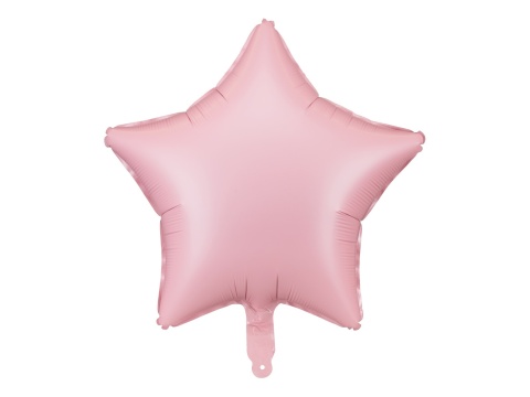 BALON FOLIOWY PASTELOWA RÓŻOWA GWIAZDKA 48cm MATOWA
