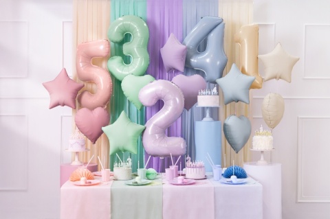 BALON FOLIOWY PASTELOWA RÓŻOWA GWIAZDKA 48cm MATOWA