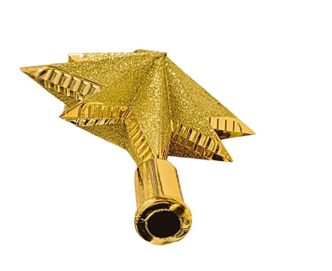 CZUBEK NA CHOINKĘ GWIAZDA 30cm ZŁOTA ZE ZŁOTYM BROKATEM