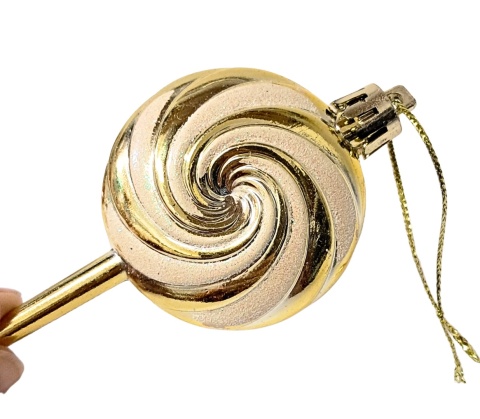 ZŁOTE LIZAKI CUKIERKI ZAWIESZKI NA CHOINKĘ 4szt.